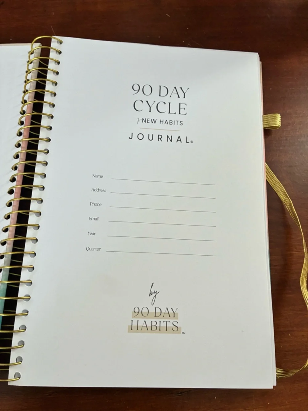 90 Day Cycle to New Habits Journal